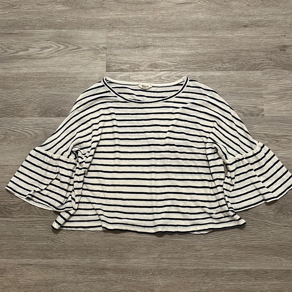 Madewell Stripe Crop Bell Sleeves
